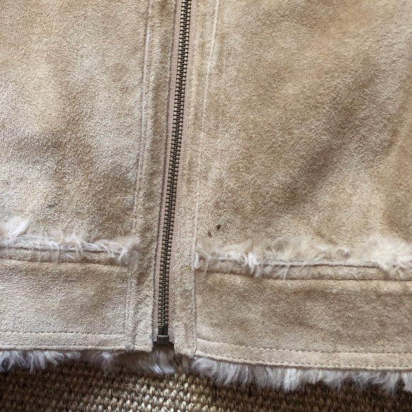 Wilsons Leather Tan Suede Fur Coat - Picture 7 of 7